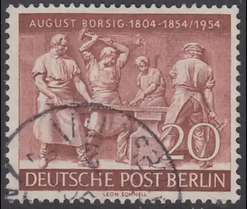 BERLIN 1954 Michel-Nummer 125 gestempelt EINZELMARKE (b)