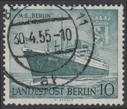 BERLIN 1955 Michel-Nummer 126 gestempelt EINZELMARKE (c)
