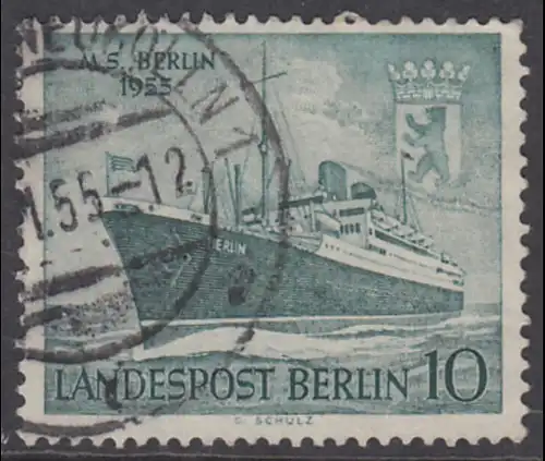 BERLIN 1955 Michel-Nummer 126 gestempelt EINZELMARKE (g)