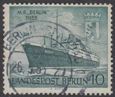 BERLIN 1955 Michel-Nummer 126 gestempelt EINZELMARKE (a)