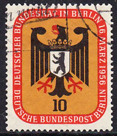 BERLIN 1956 Michel-Nummer 136 gestempelt EINZELMARKE (c)