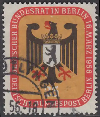 BERLIN 1956 Michel-Nummer 136 gestempelt EINZELMARKE (k)