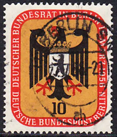 BERLIN 1956 Michel-Nummer 136 gestempelt EINZELMARKE (d)