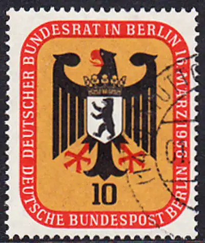 BERLIN 1956 Michel-Nummer 136 gestempelt EINZELMARKE (b)