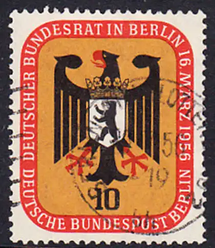 BERLIN 1956 Michel-Nummer 136 gestempelt EINZELMARKE (a)