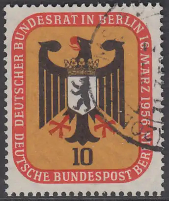 BERLIN 1956 Michel-Nummer 136 gestempelt EINZELMARKE (e)