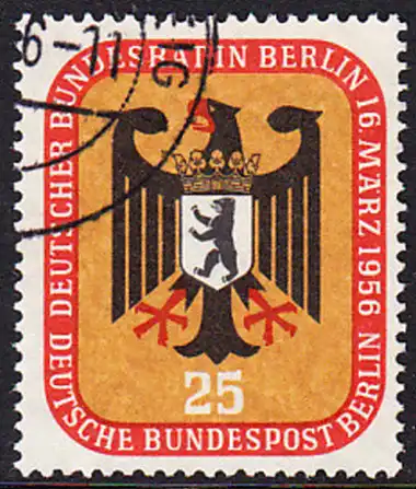 BERLIN 1956 Michel-Nummer 137 gestempelt EINZELMARKE (e)