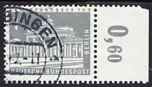 BERLIN 1956 Michel-Nummer 140 gestempelt EINZELMARKE RAND rechts (zz)