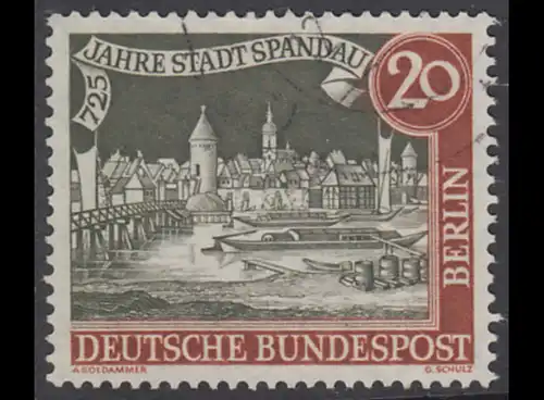 BERLIN 1957 Michel-Nummer 159 gestempelt EINZELMARKE (e)