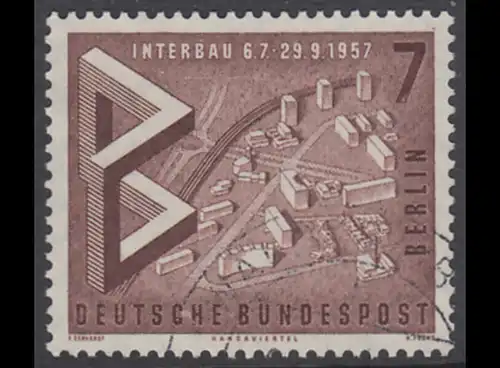 BERLIN 1957 Michel-Nummer 160 gestempelt EINZELMARKE (f)