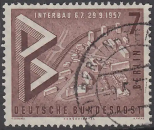 BERLIN 1957 Michel-Nummer 160 gestempelt EINZELMARKE (g)