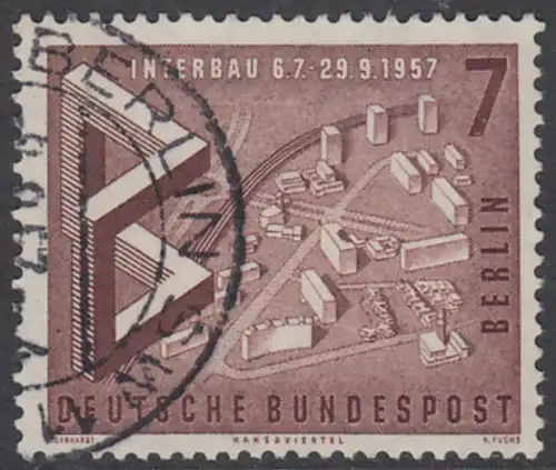 BERLIN 1957 Michel-Nummer 160 gestempelt EINZELMARKE (l)