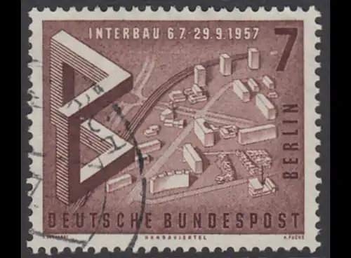 BERLIN 1957 Michel-Nummer 160 gestempelt EINZELMARKE (c)