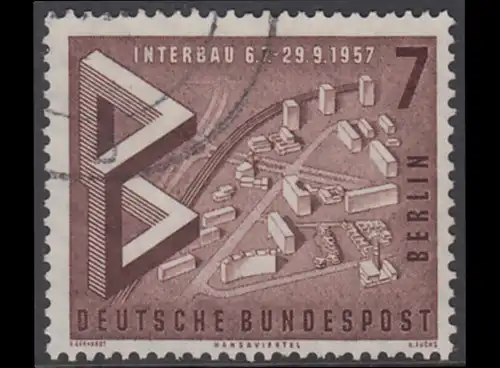 BERLIN 1957 Michel-Nummer 160 gestempelt EINZELMARKE (a)