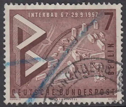 BERLIN 1957 Michel-Nummer 160 gestempelt EINZELMARKE (b)