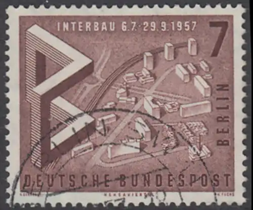 BERLIN 1957 Michel-Nummer 160 gestempelt EINZELMARKE (e)