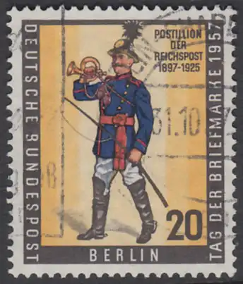 BERLIN 1957 Michel-Nummer 176 gestempelt EINZELMARKE (c)