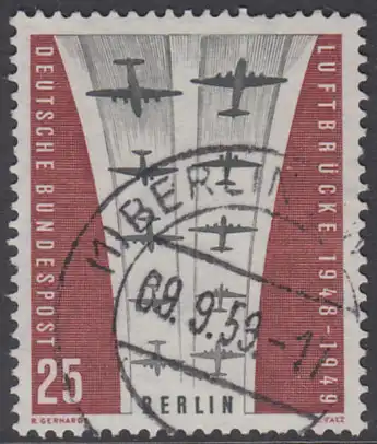 BERLIN 1959 Michel-Nummer 188 gestempelt EINZELMARKE (d)