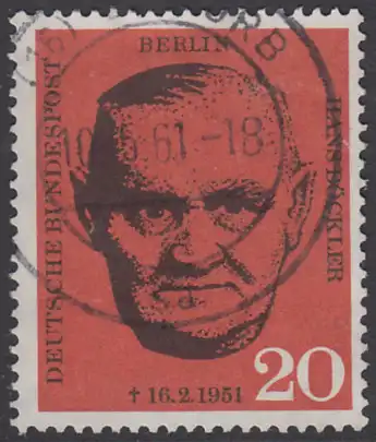 BERLIN 1961 Michel-Nummer 197 gestempelt EINZELMARKE (m)