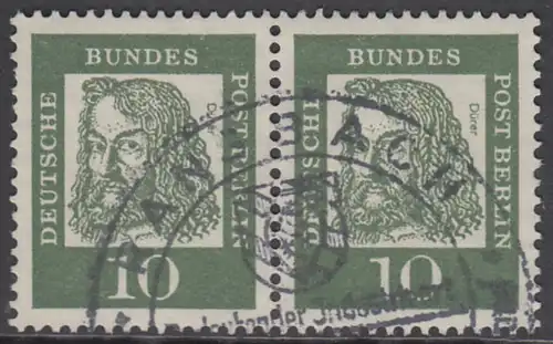 BERLIN 1961 Michel-Nummer 202 gestempelt horiz.PAAR (a)