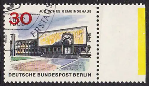 BERLIN 1965 Michel-Nummer 257 gestempelt EINZELMARKE RAND rechts (a)