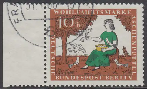 BERLIN 1965 Michel-Nummer 266 gestempelt EINZELMARKE RAND links (a)