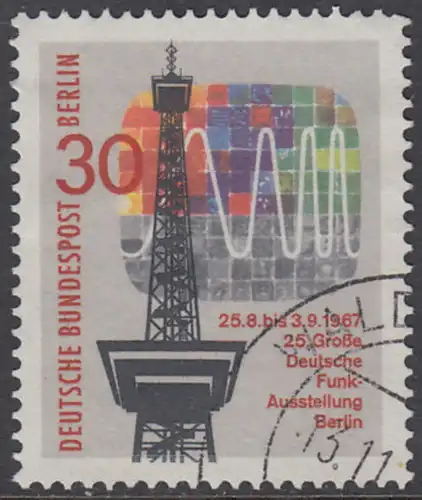 BERLIN 1967 Michel-Nummer 309 gestempelt EINZELMARKE (d)