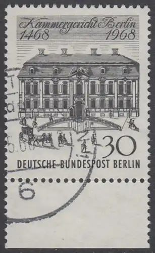 BERLIN 1968 Michel-Nummer 320 gestempelt EINZELMARKE RAND unten (a)