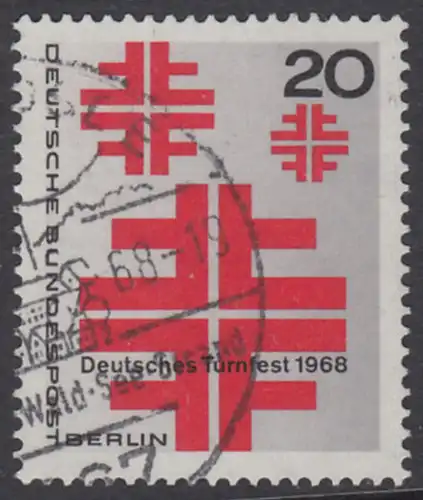 BERLIN 1968 Michel-Nummer 321 gestempelt EINZELMARKE (p)