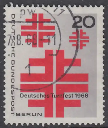 BERLIN 1968 Michel-Nummer 321 gestempelt EINZELMARKE (f)