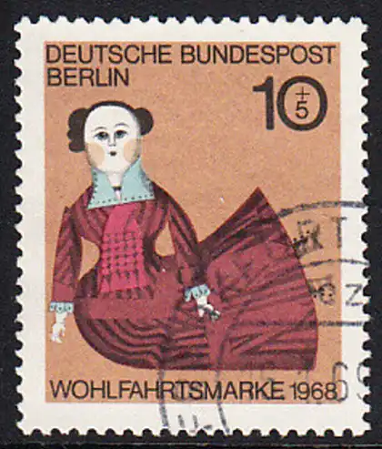 BERLIN 1968 Michel-Nummer 322 gestempelt EINZELMARKE (p)