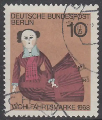 BERLIN 1968 Michel-Nummer 322 gestempelt EINZELMARKE (m)