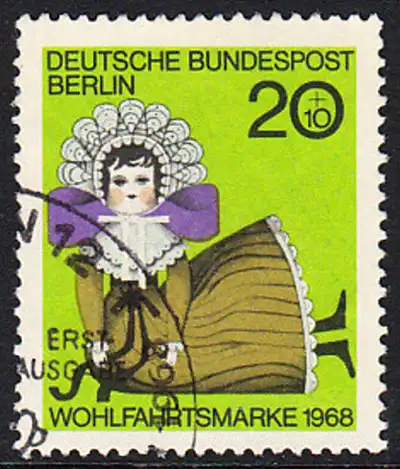 BERLIN 1968 Michel-Nummer 323 gestempelt EINZELMARKE (q)