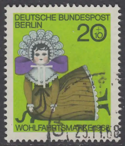 BERLIN 1968 Michel-Nummer 323 gestempelt EINZELMARKE (m)