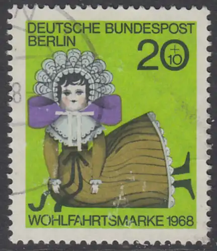 BERLIN 1968 Michel-Nummer 323 gestempelt EINZELMARKE (b)