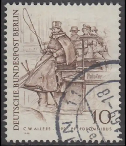 BERLIN 1969 Michel-Nummer 332 gestempelt EINZELMARKE (g)