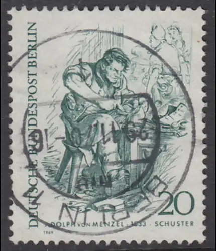 BERLIN 1969 Michel-Nummer 334 gestempelt EINZELMARKE (d)