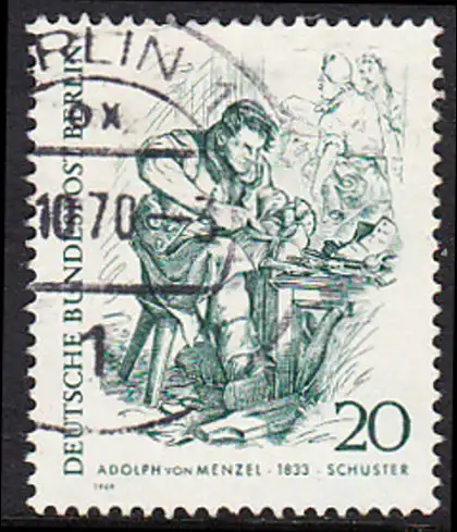 BERLIN 1969 Michel-Nummer 334 gestempelt EINZELMARKE (n)