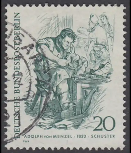 BERLIN 1969 Michel-Nummer 334 gestempelt EINZELMARKE (l)