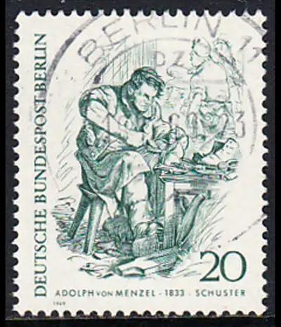 BERLIN 1969 Michel-Nummer 334 gestempelt EINZELMARKE (b)