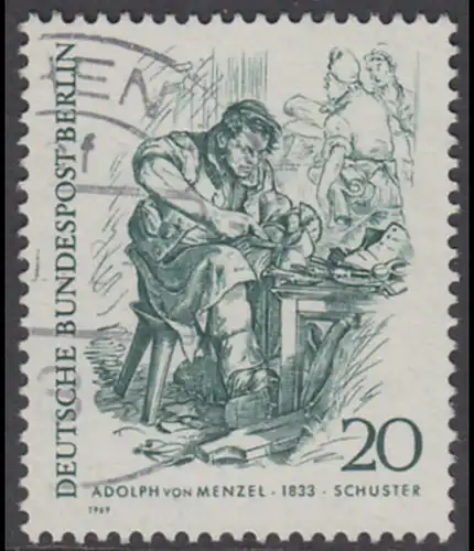 BERLIN 1969 Michel-Nummer 334 gestempelt EINZELMARKE (f)