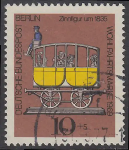 BERLIN 1969 Michel-Nummer 348 gestempelt EINZELMARKE (g)