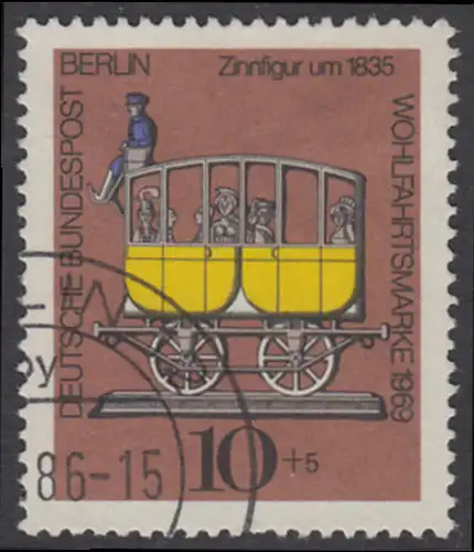BERLIN 1969 Michel-Nummer 348 gestempelt EINZELMARKE (n)