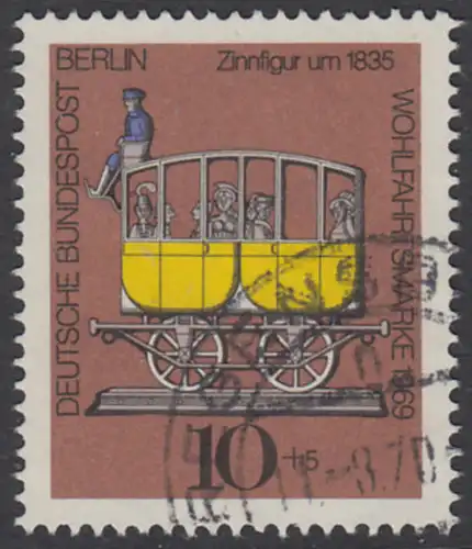 BERLIN 1969 Michel-Nummer 348 gestempelt EINZELMARKE (k)