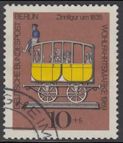 BERLIN 1969 Michel-Nummer 348 gestempelt EINZELMARKE (b)