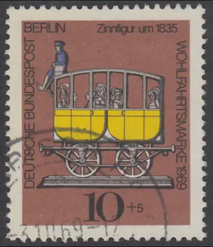 BERLIN 1969 Michel-Nummer 348 gestempelt EINZELMARKE (f)