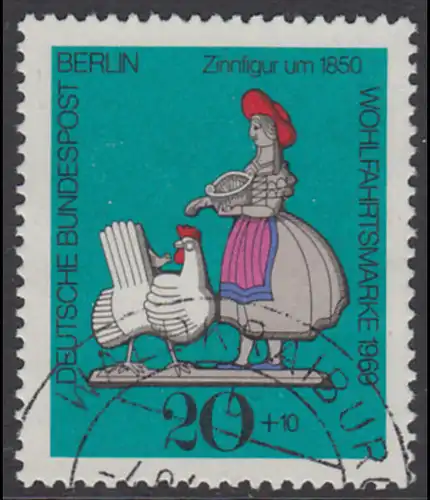 BERLIN 1969 Michel-Nummer 349 gestempelt EINZELMARKE (q)