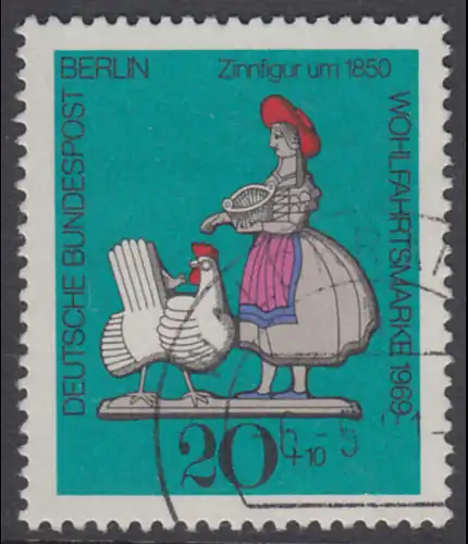 BERLIN 1969 Michel-Nummer 349 gestempelt EINZELMARKE (f)