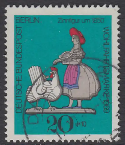 BERLIN 1969 Michel-Nummer 349 gestempelt EINZELMARKE (d)