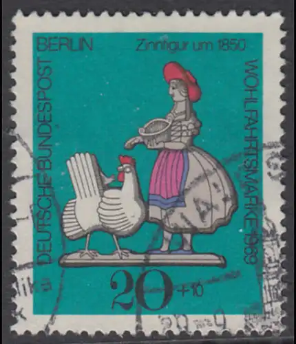 BERLIN 1969 Michel-Nummer 349 gestempelt EINZELMARKE (b)